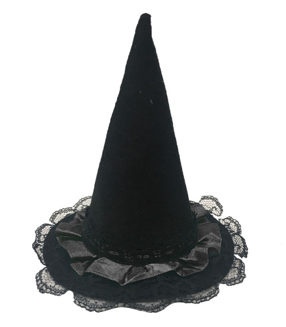 Babymoon Costume Witch Hat Classic Black Lace Pet Accessory